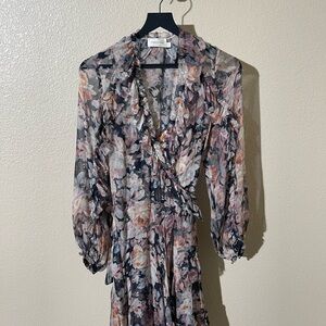 Zimmerman floral wrap silk dress
